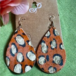 Leopard Print Teardrop Earrings
